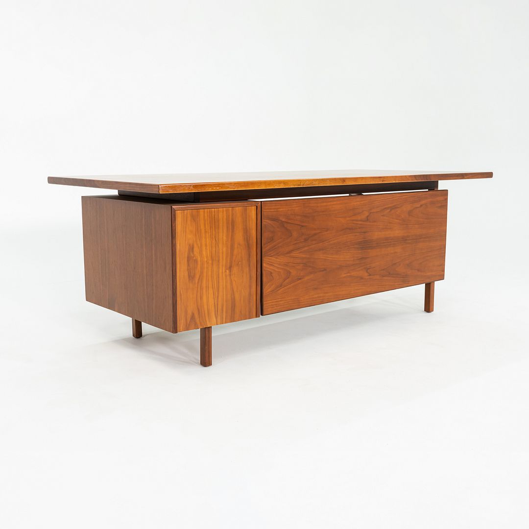 1970s Jens Risom Design Executive Desk in Walnut with Three Drawers
