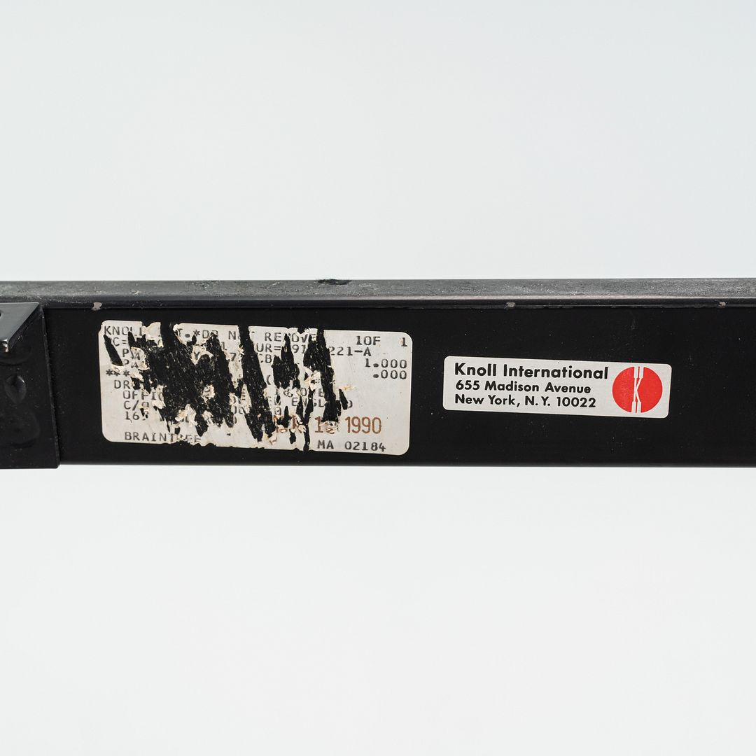 SOLD 1990 Knoll Joseph D'Urso Racetrack Dining / Work Table in Steel with Marble Top