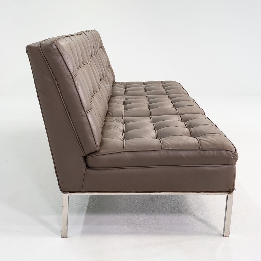 1960s Gordon Bunshaft and Davis Allen of SOM Three Seat Sofa in Greige Leather