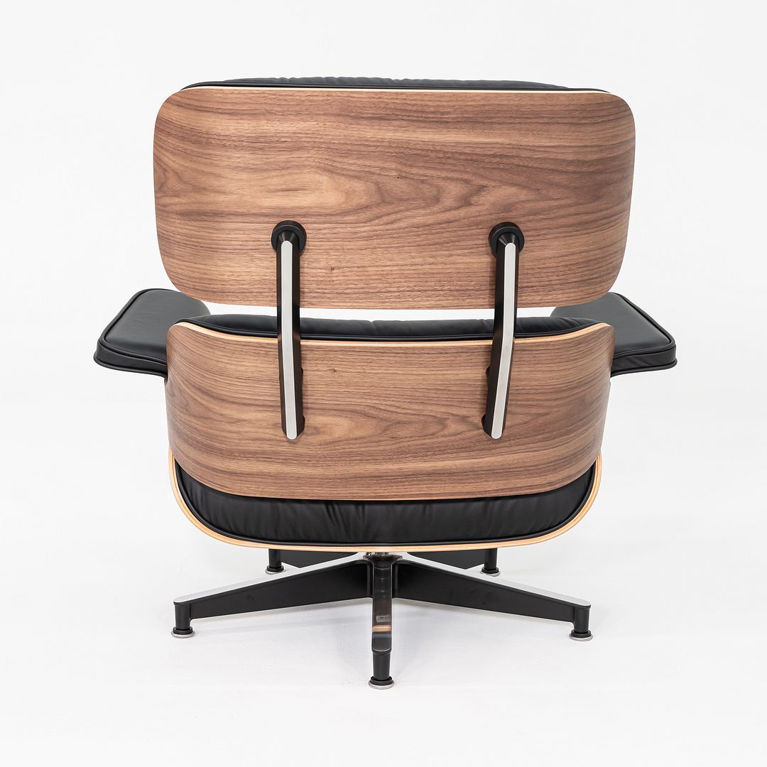 SOLD 2025 Herman Miller Eames Lounge Chair and Ottoman in Black Leather and Walnut