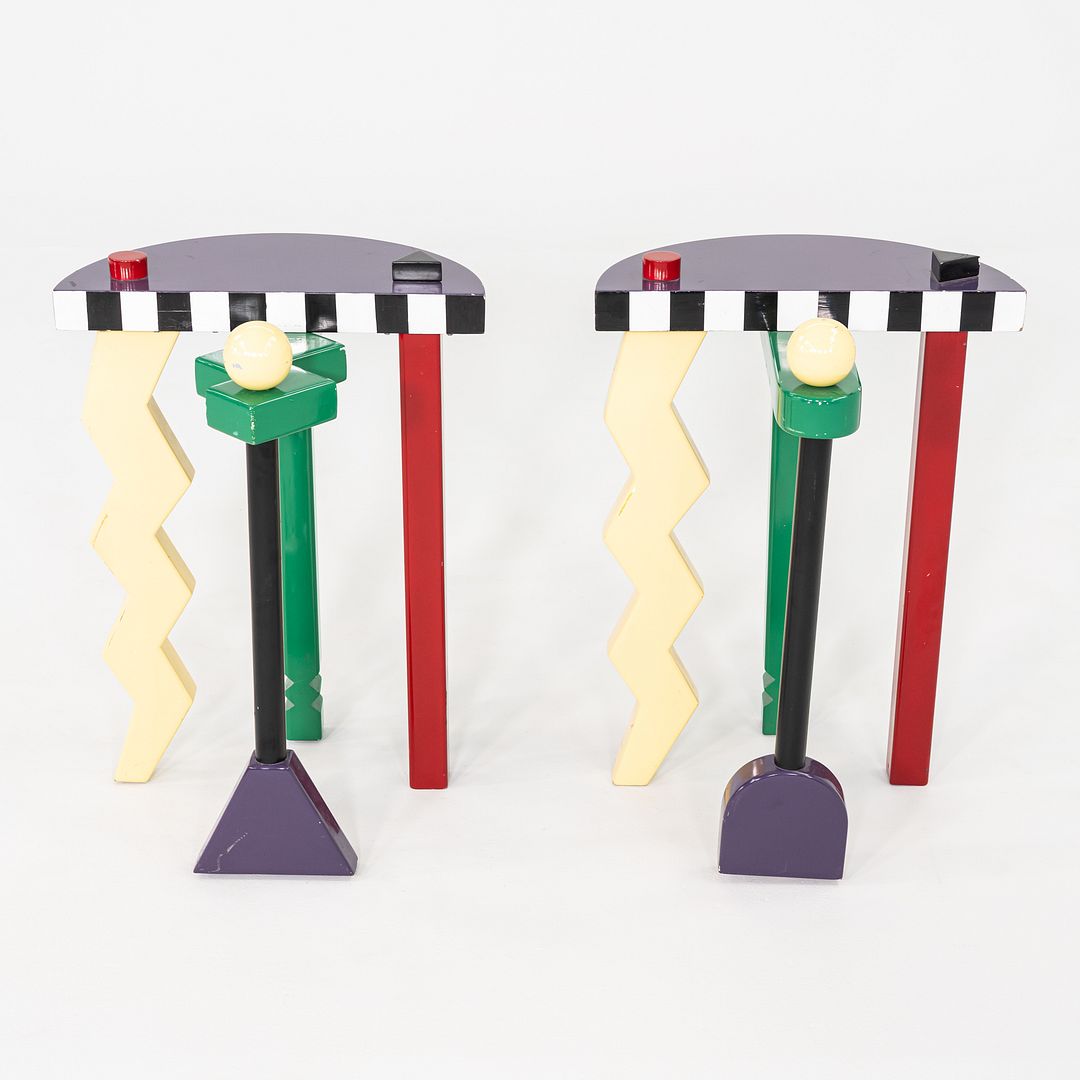 1990s Pair of Postmodern Memphis-Style Tables Designed by Thor Design Studio