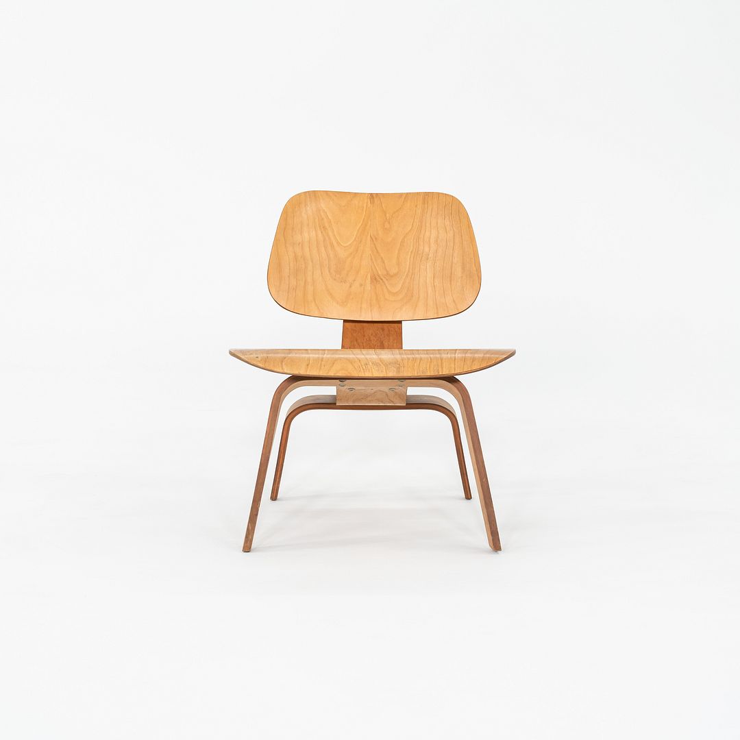 SOLD C. 1951 Pair of Herman Miller Eames LCW Lounge Chair in Calico Ash