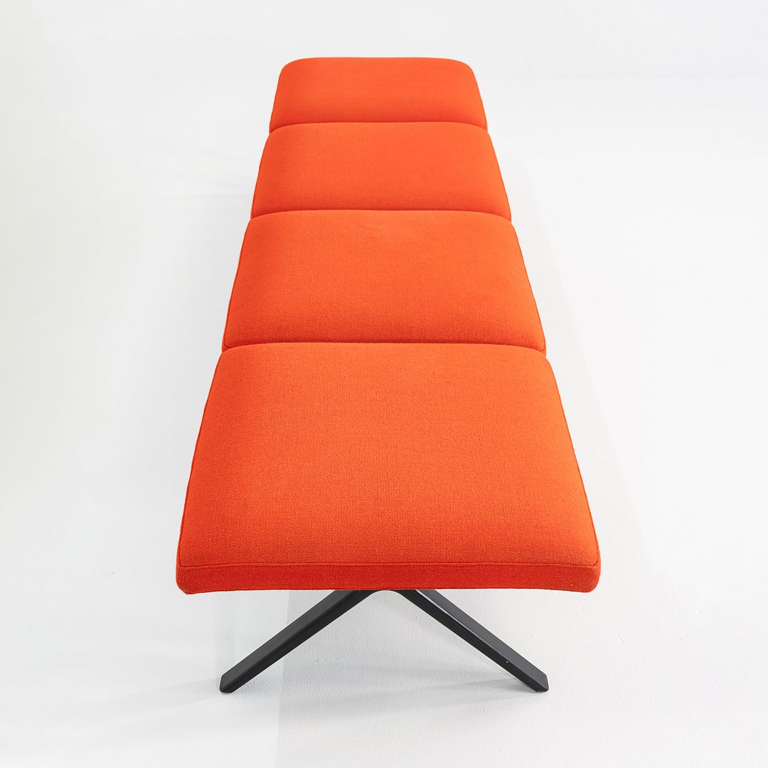 2020s Ichiro Iwasaki for Arper Four Seat Kiik Bench Upholstered in Orange Fabric