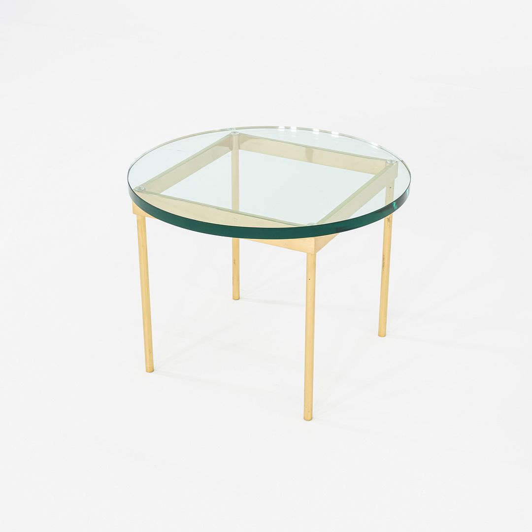 1970s Pair of Bronze and Glass Side Tables Attributed to Ward Bennett 24 inch