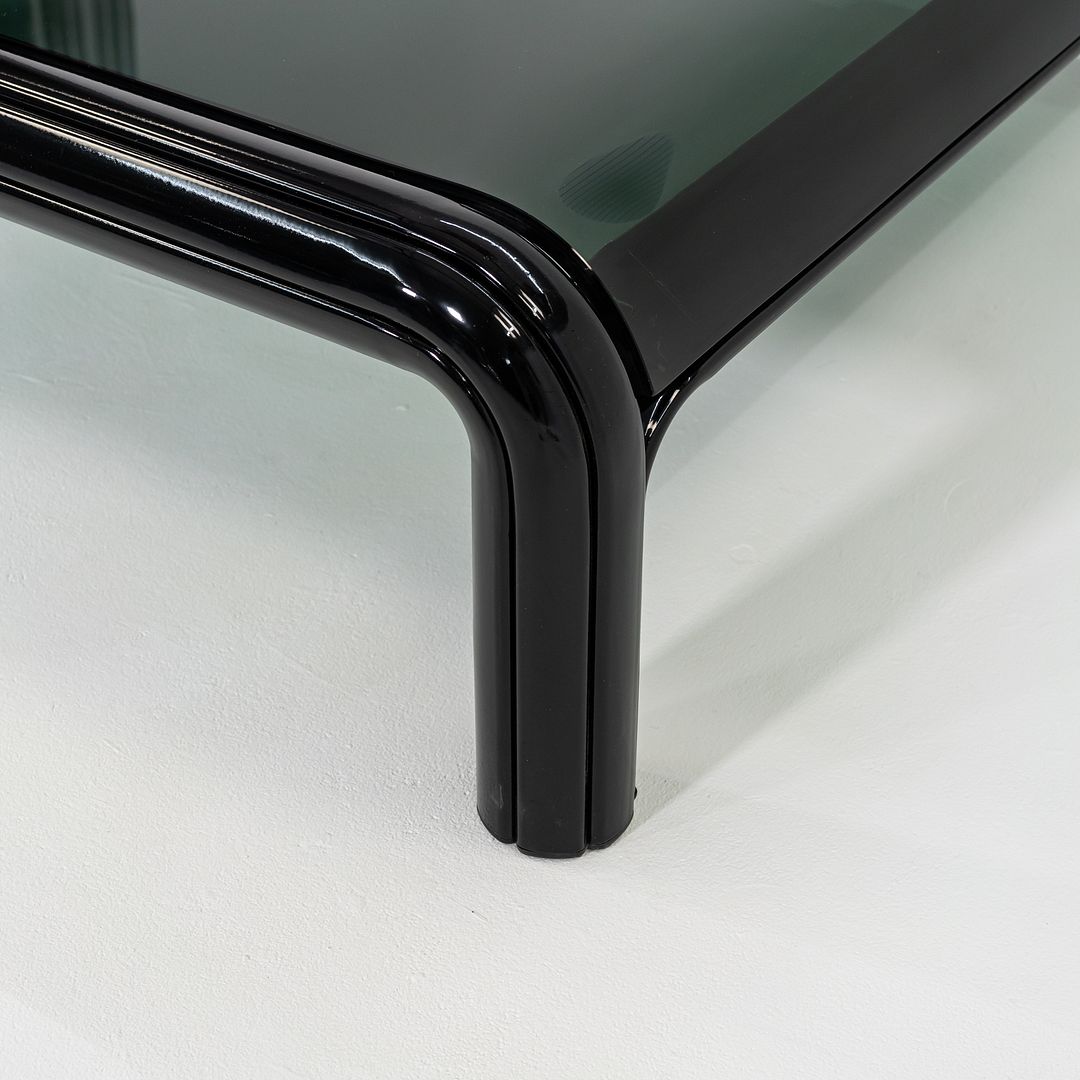 1970s Gae Aulenti for Knoll Orsay Coffee Table with Black Glass Top 44" inches