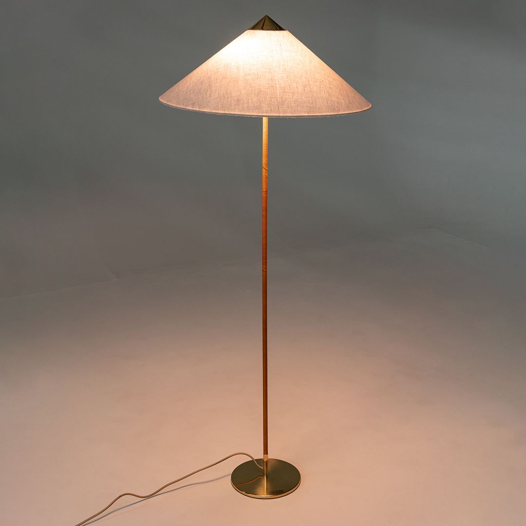 2024 Paavo Tynell for GUBI 9602 Floor Lamp “Chinese Hat” with White Canvas Shade