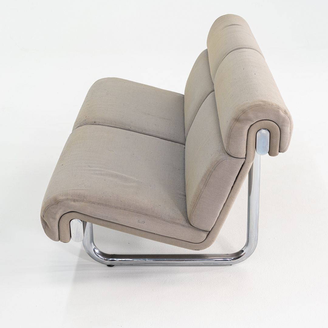 C. 1970s Richard Schultz Design Prototype Loveseat Sofa Tubular Polished Steel