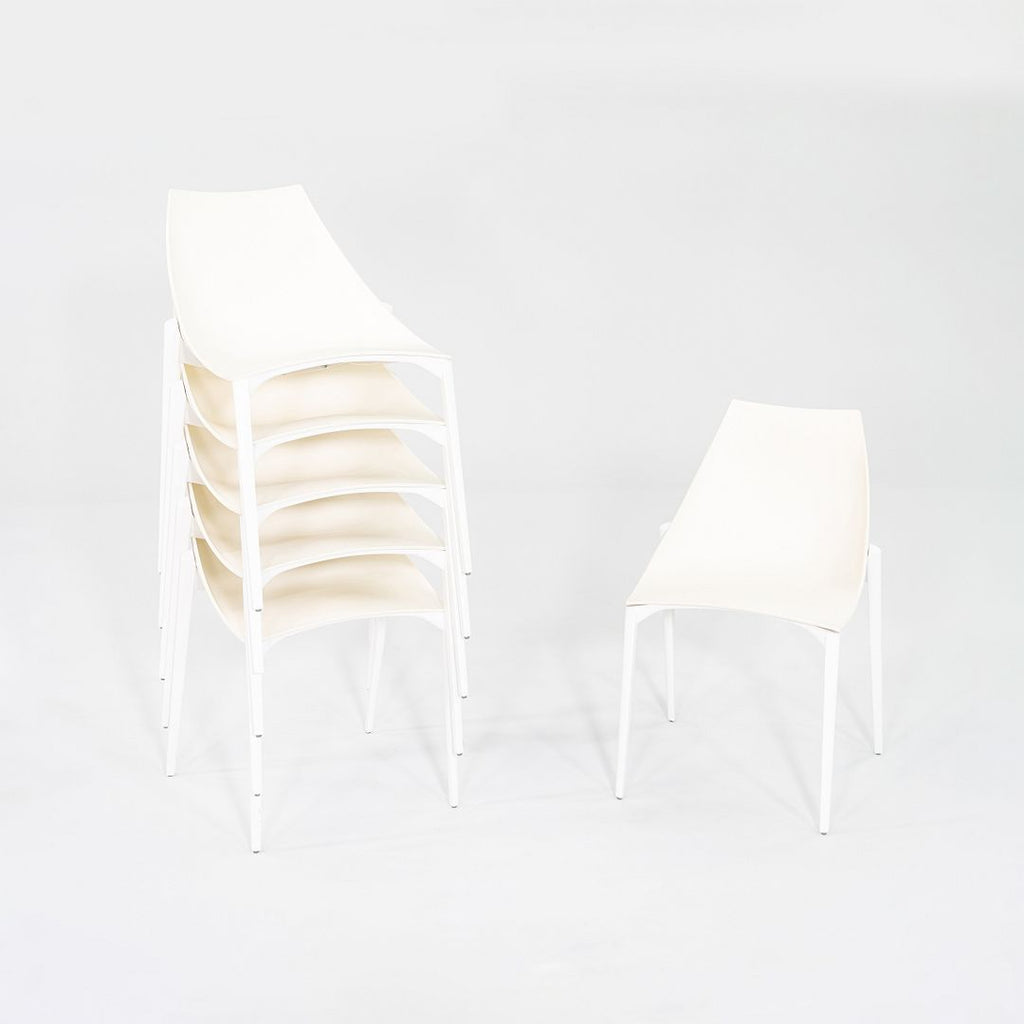 2020s Set of Six Marco Maran for Parri Hoop Stacking Dining Chairs in White