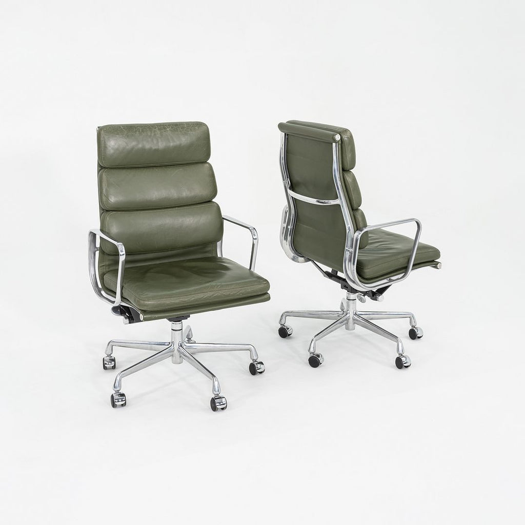 2000s Herman Miller Eames Executive Soft Pad Desk Chair in Green Leather 12+ Available