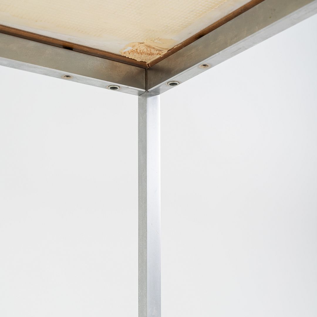 1970s Florence Knoll Coffee / End Table in Chromed Steel and White Marble 36"