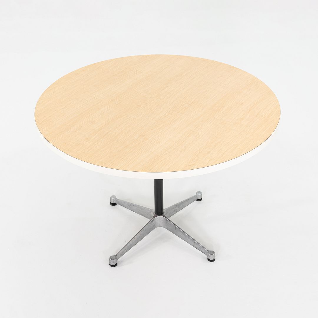 2000s Herman Miller Eames Occasional Table with Wood Laminate Top 42 inch Top