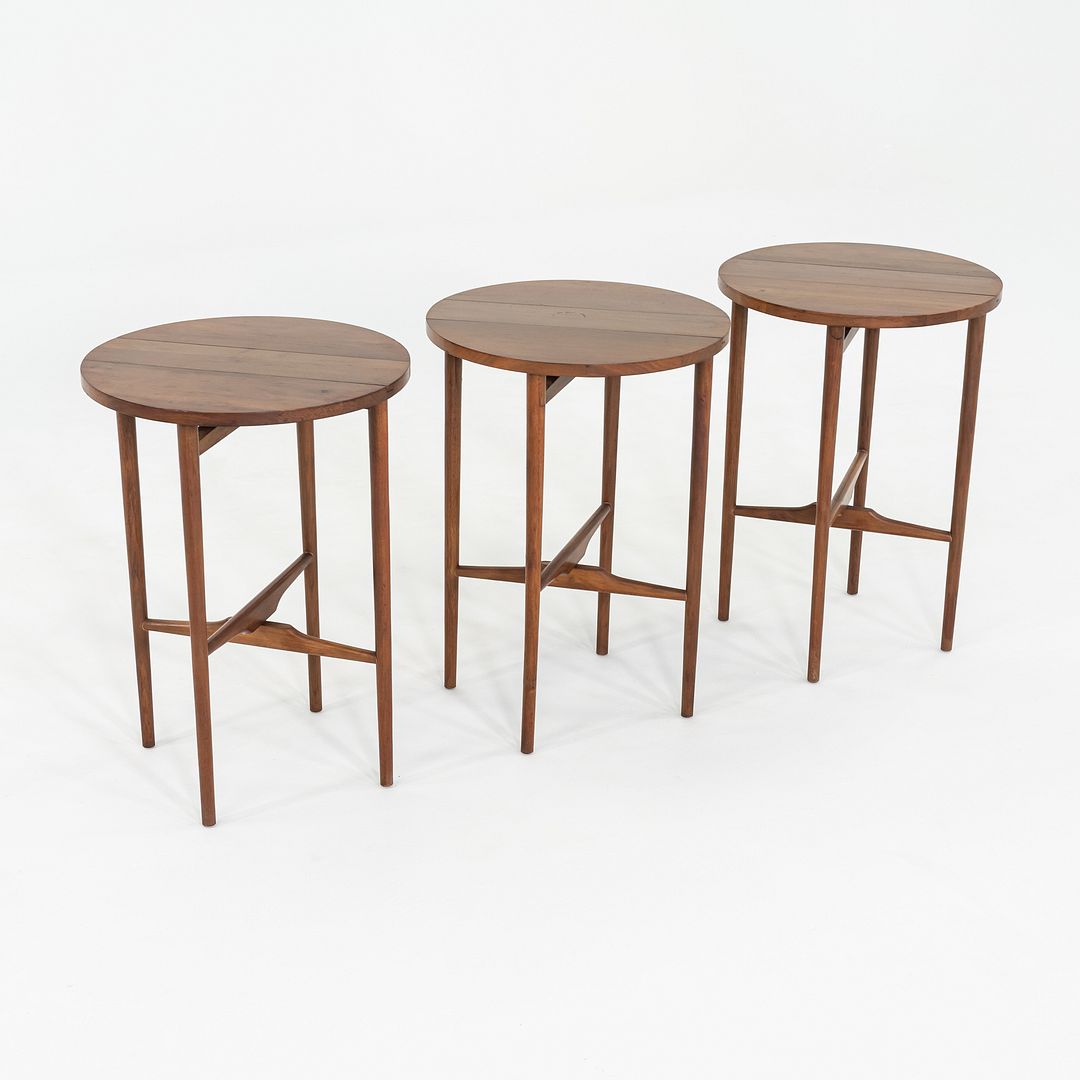 1950s Walnut Nesting or Serving Tables by Bertha Schaefer for Singer & Sons