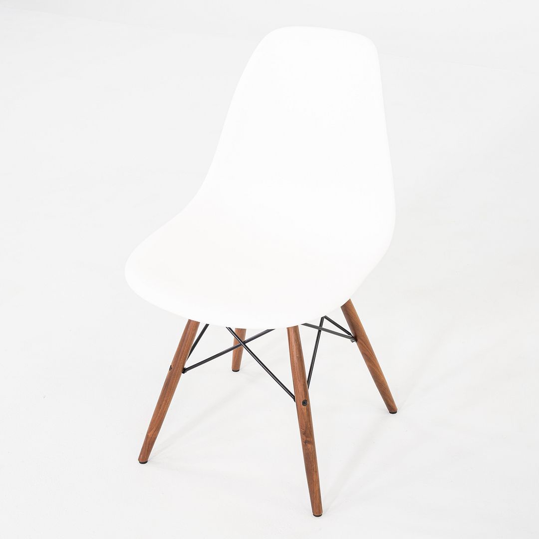 2021 Herman Miller Eames DSW Dining Side Chair in White w/ Walnut Base 4x Avail