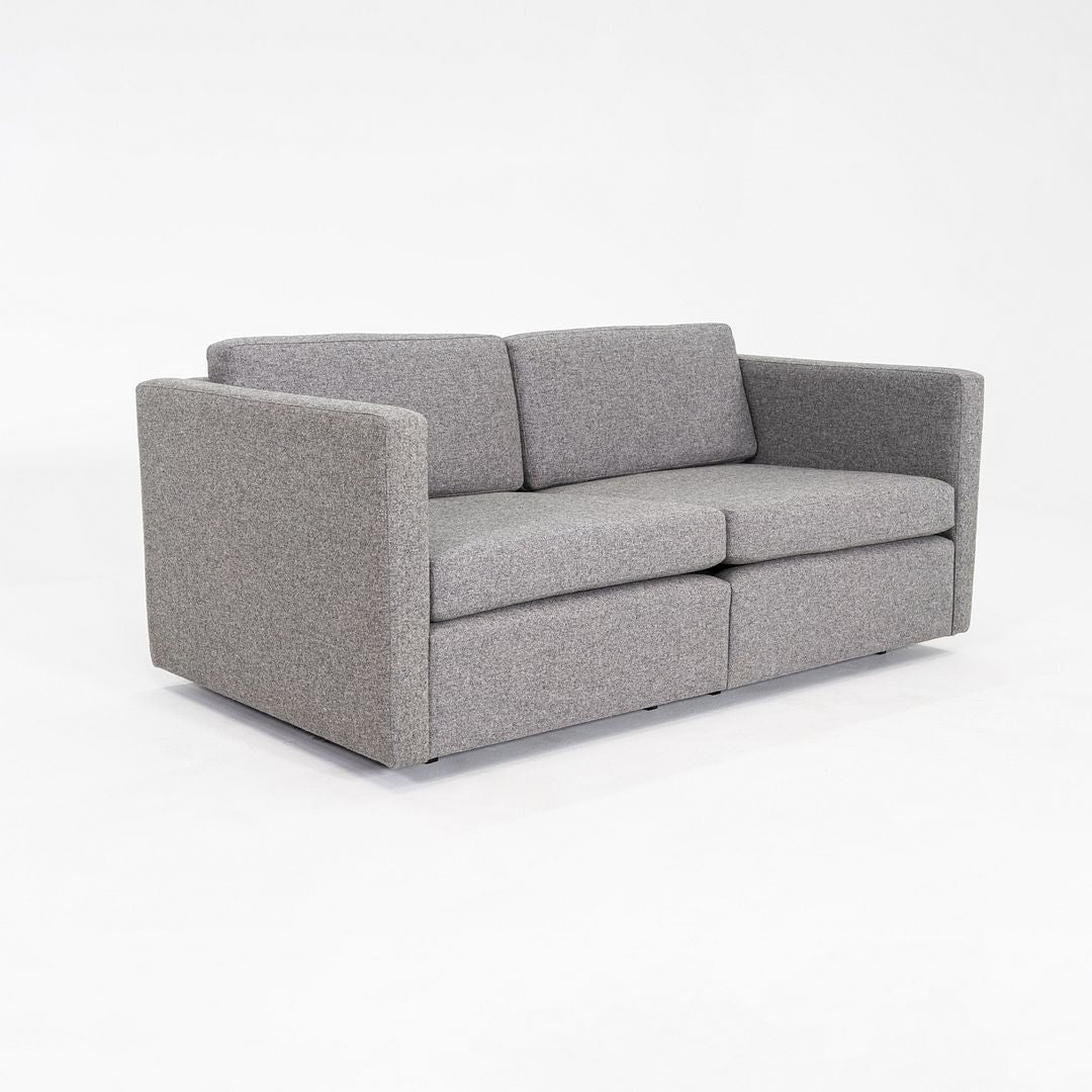 1980s Charles Pfister Knoll Loveseat / Two Seat Sofa Upholstered in Grey Fabric
