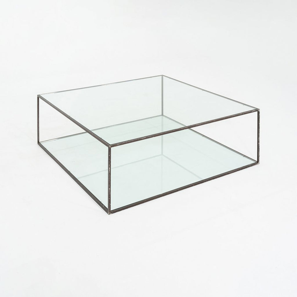 C. 1980 Alberto Coffee Table by Dux of Sweden, Steel Frame with Glass Top, 48"