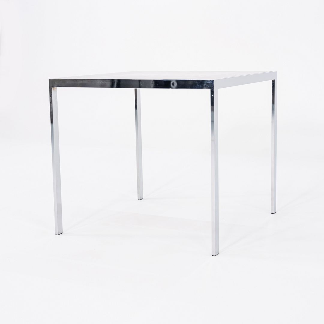 1970s Maison Jansen Backgammon Game / Dining Table in Chrome and Glass 32 in