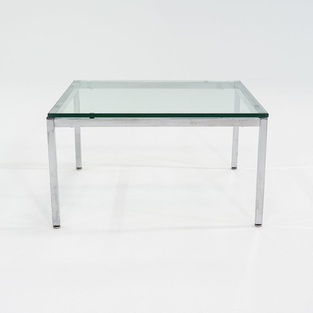 1990s Florence Knoll Side / End Table w/ Glass Top 26x26x14 Inches 6+ Available