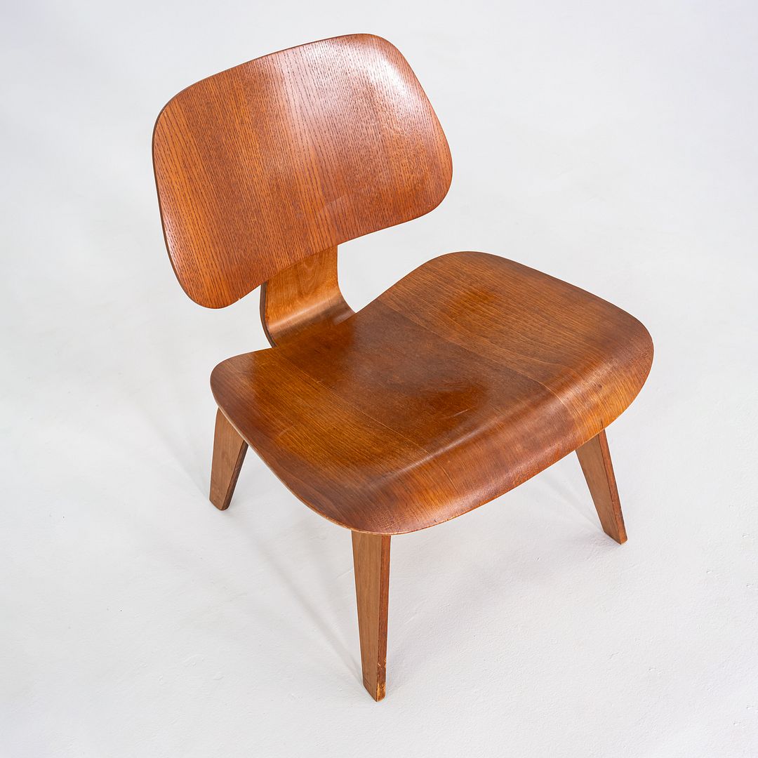 1950s Pair of Herman Miller Eames LCW Lounge Chairs in Calico Ash