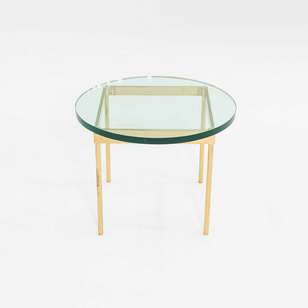 1970s Pair of Bronze and Glass Side Tables Attributed to Ward Bennett 24 inch