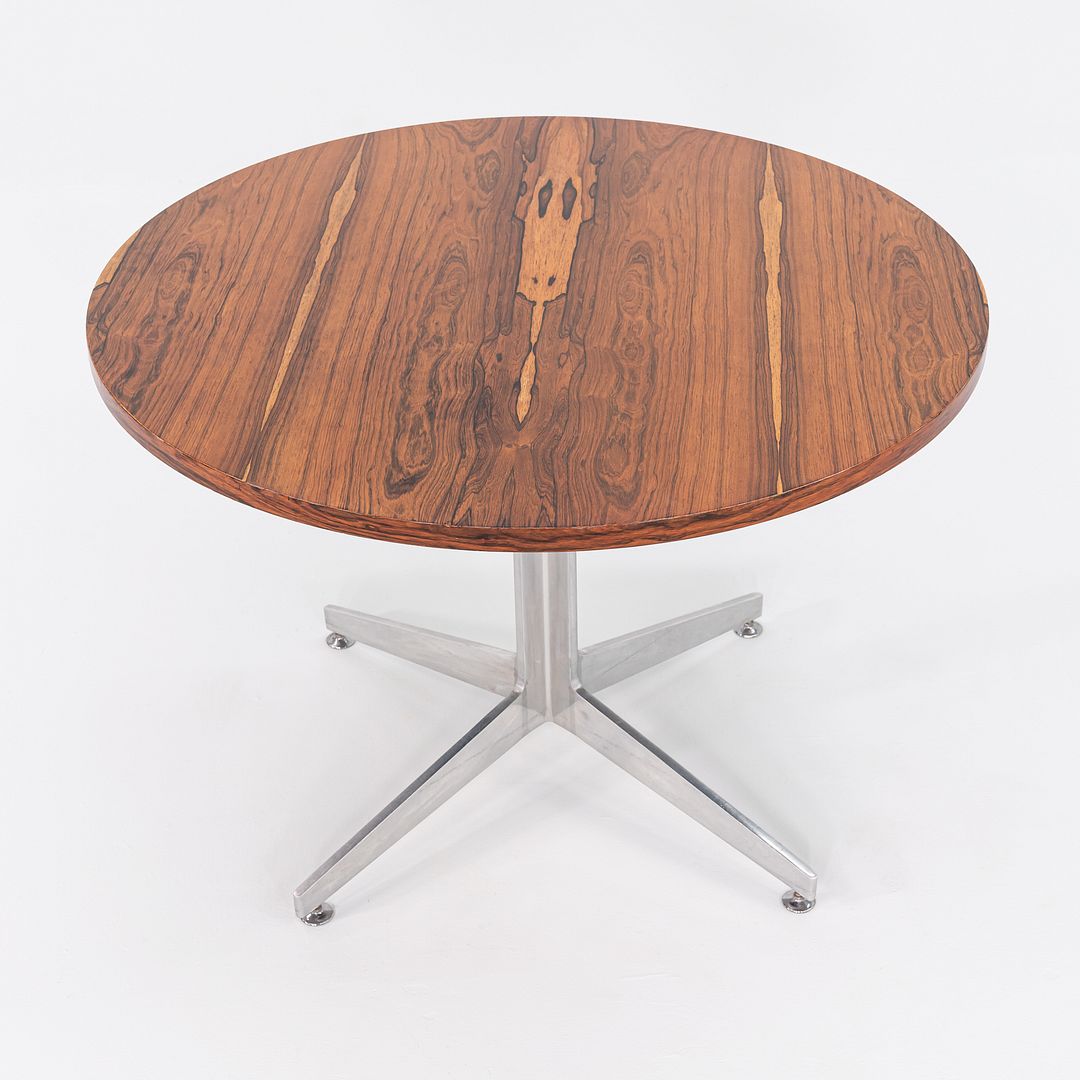 1960s Ward Bennett for Brickel Associates Rosewood and Aluminum Dining Table 42 inch