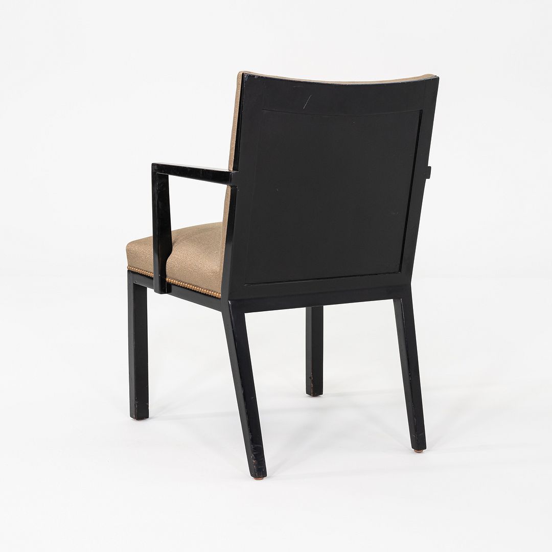 C. 1947 Edward Wormley Dunbar Pair of Ebonized Mahogany Panel Back Arm Chairs