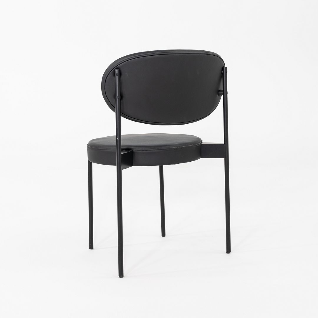 2020s Set of Ten Verner Panton for Verpan Series 430 Dining Chairs Black Leather