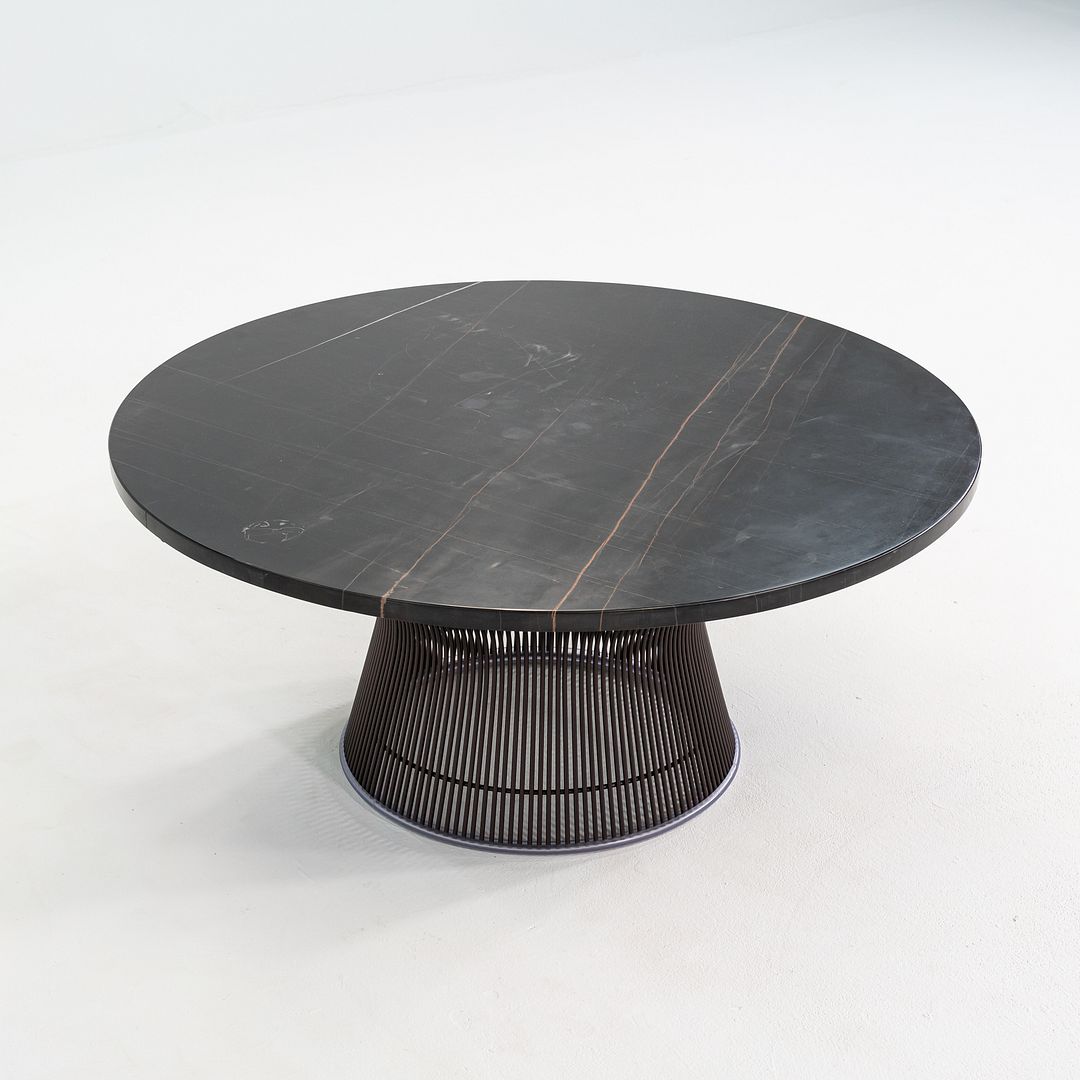 2010s Warren Platner for Knoll Coffee Table with Bronze Base and 36" Marble Top
