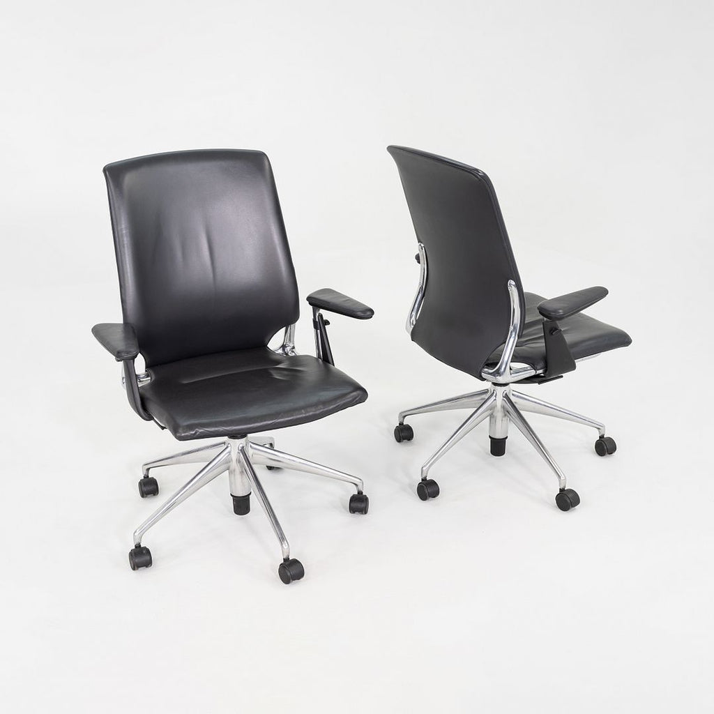 2011 Alberto Meda for Vitra Meda Desk Chair w/ Black Leather Upholstery 6x Avail