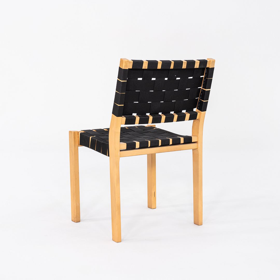 C. 2000s Set of Four Alvar & Aino Aalto for Artek 611 Stacking Dining Chairs with Black Webbing