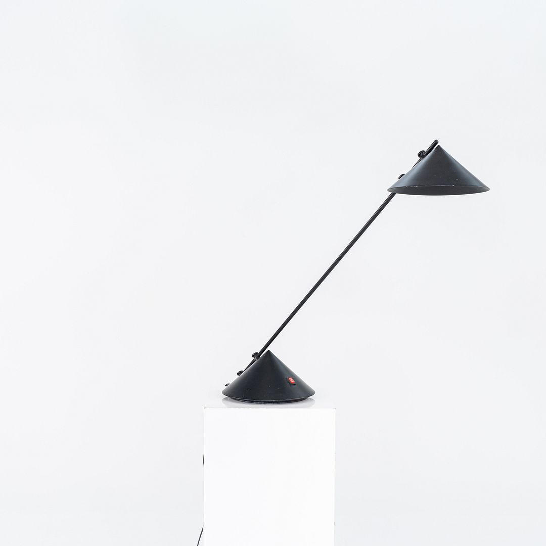 1980s Artemide Sidecar of Italy Memphis Table Lamp in Black Metal & Plastic