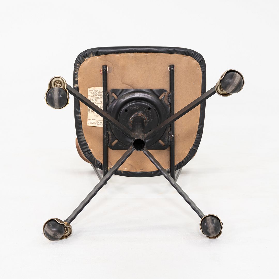 1960s Clifford Pascoe Desk Chair in Walnut by Lewis Street Metal Corp in Vinyl