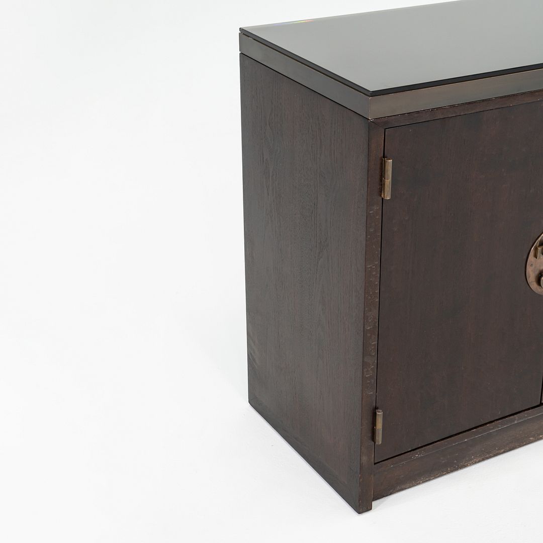 1950s Edward Wormley for Dunbar Walnut Ming Sideboard Cabinet w/ Brass Hardware