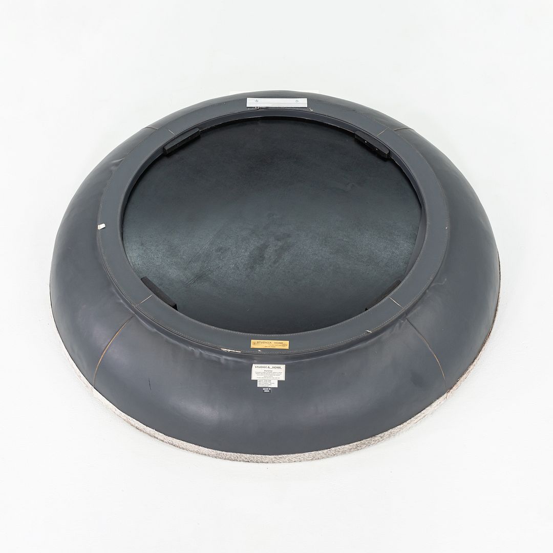 2020s Studio A Home of Dallas Texas Metro Round Mirror with Hair On Hide 42"