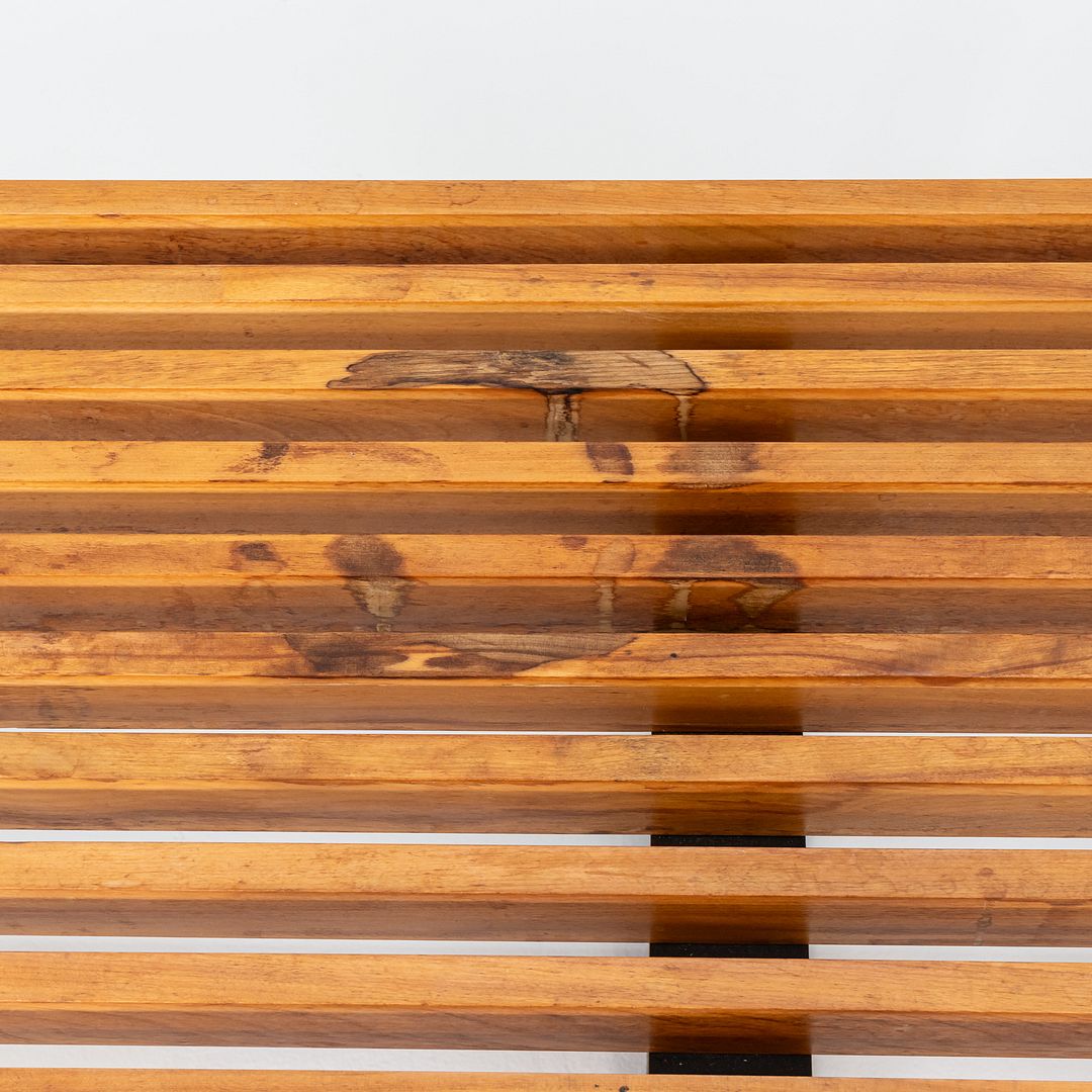 1950s George Nelson for Herman Miller 4992 Slatted Bench in Maple 92"