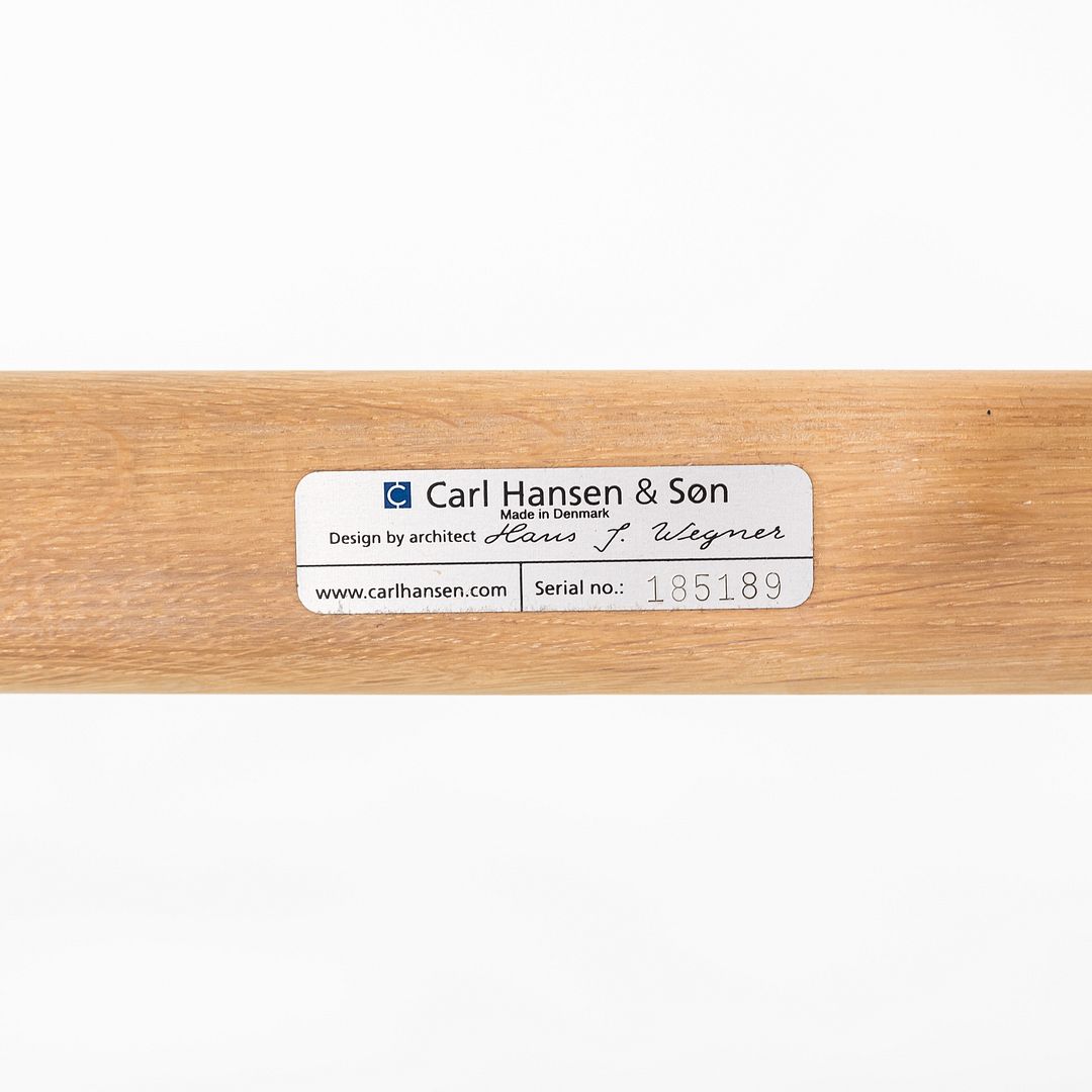 C. 2020 Pair of Hans Wegner for Carl Hansen CH44 Ladderback Lounge Chairs in Oak with Cushions