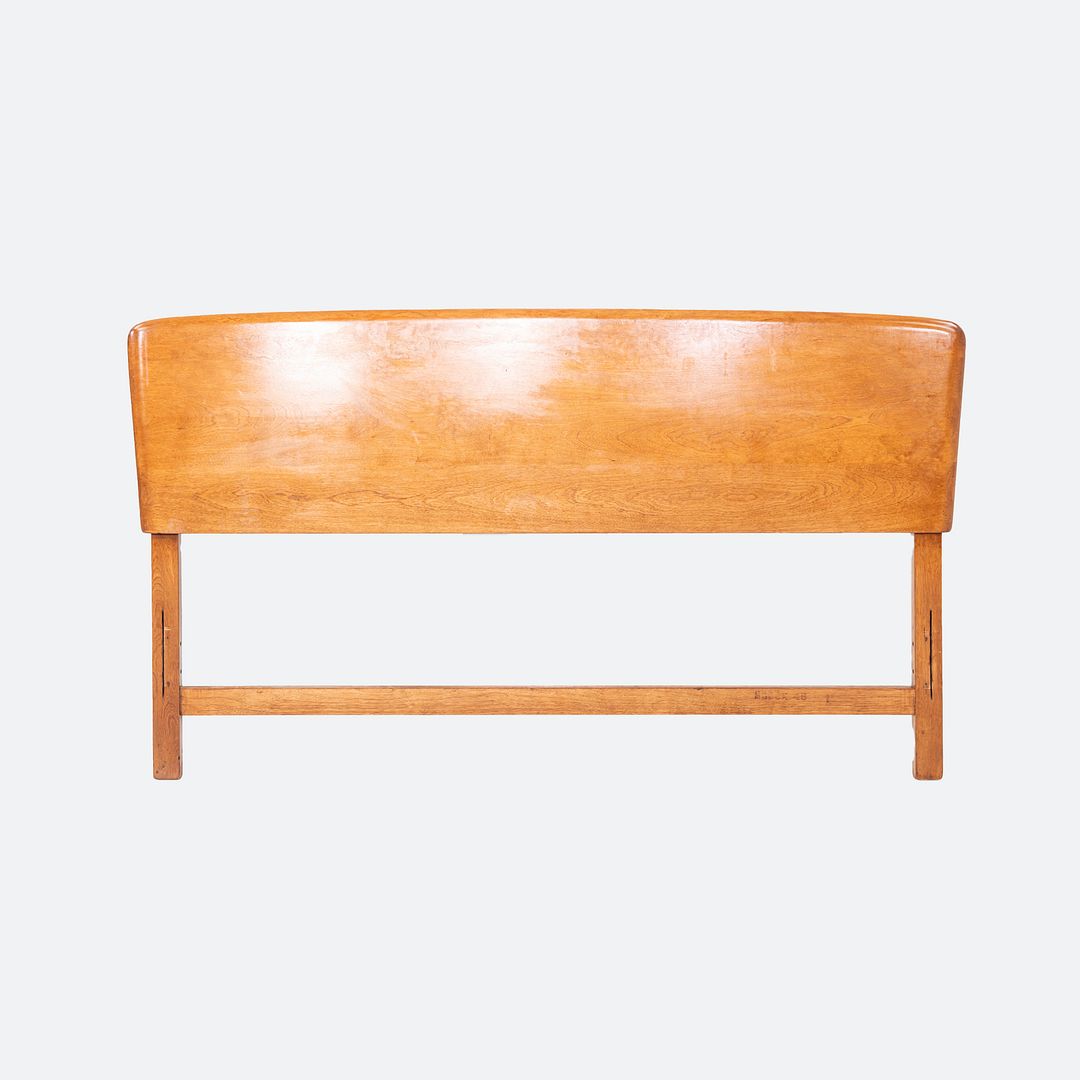 1950s Heywood Wakefield Headboard in Yellow Birch for Full Size Bed USA Made