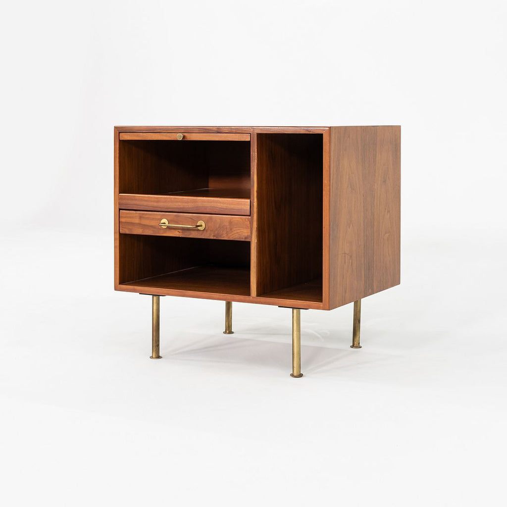 1970s Jens Risom Design 27 inch Cabinet / Nightstand in Walnut w/ One Drawer
