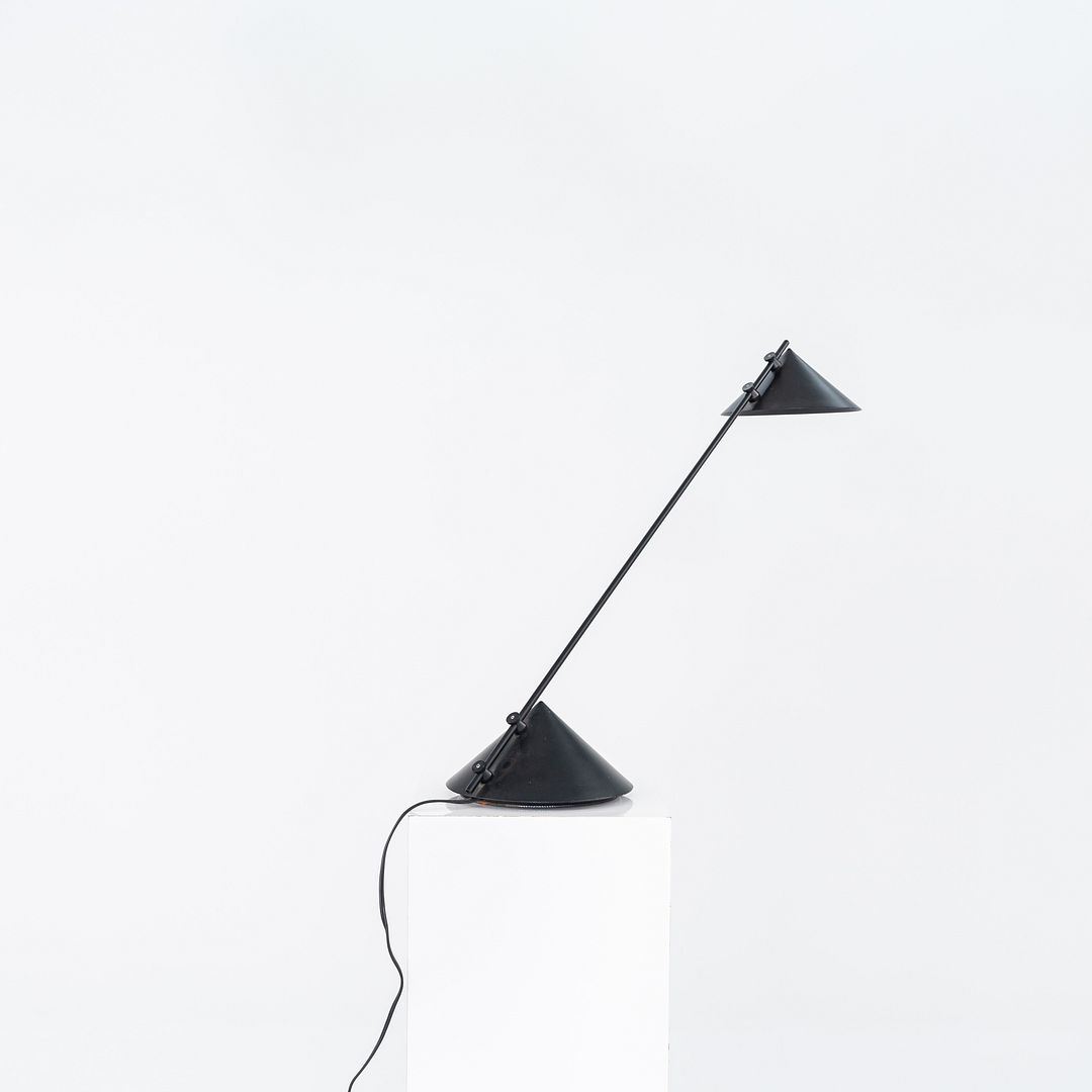 1980s Artemide Sidecar of Italy Memphis Table Lamp in Black Metal & Plastic