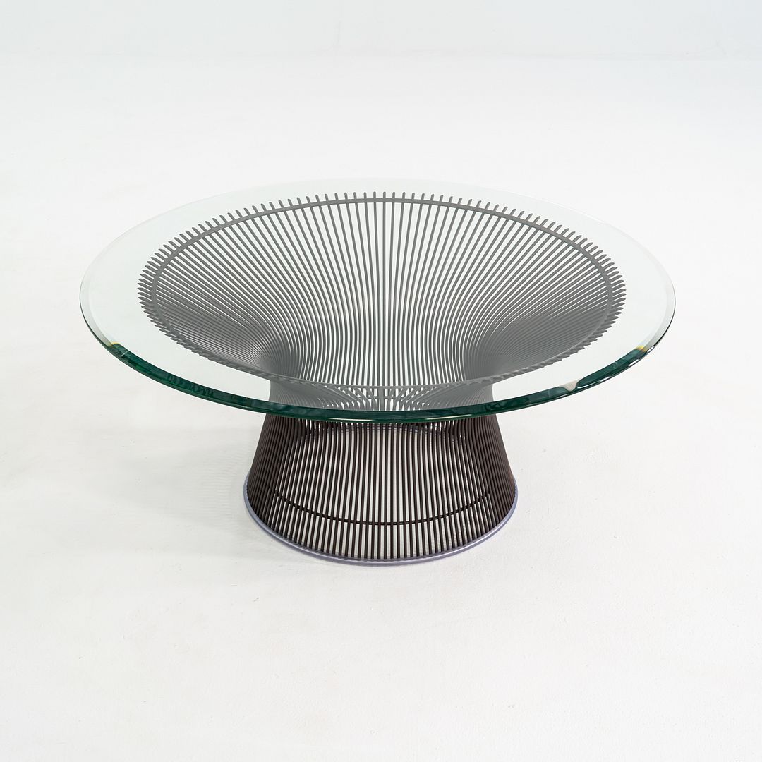 SOLD 2018 Warren Platner for Knoll Coffee Table with 36"Glass Top and Bronze Base