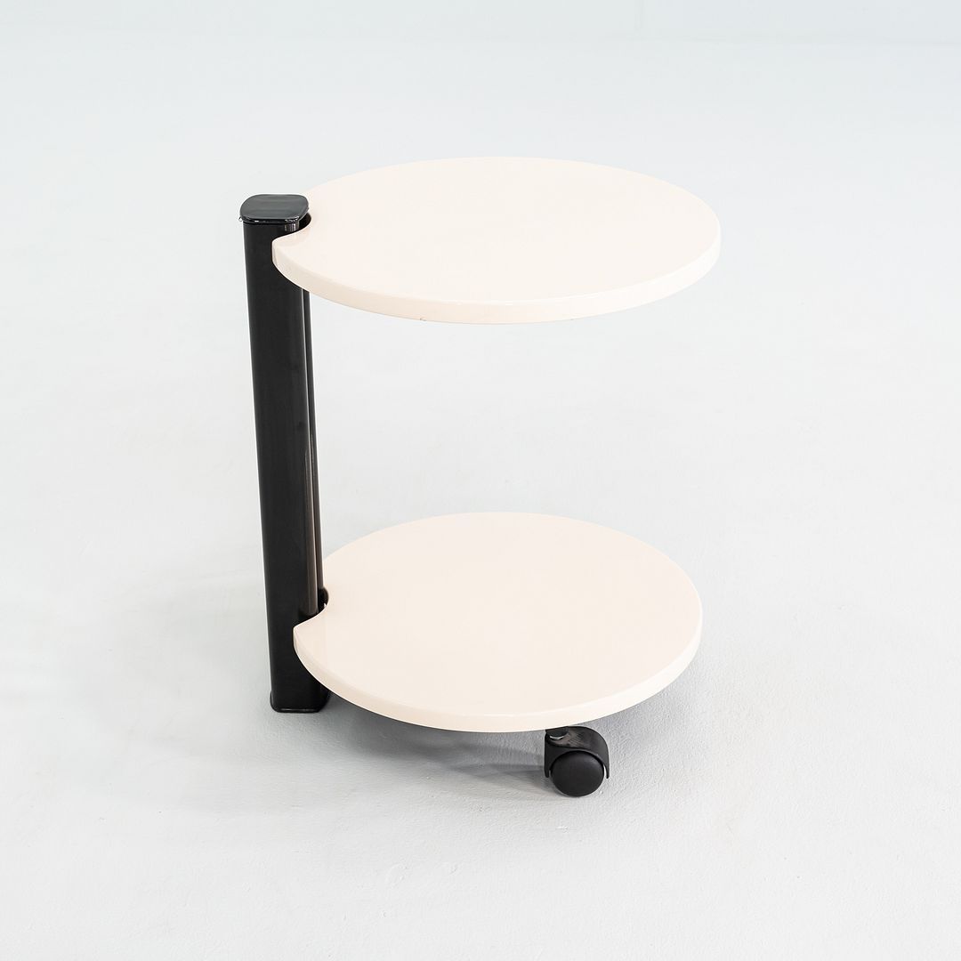 1980s Pace Collection Lacquered Occasional End Table on Casters Made in Italy
