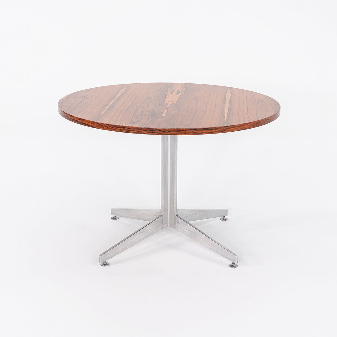 1960s Ward Bennett for Brickel Associates Rosewood and Aluminum Dining Table 42 inch
