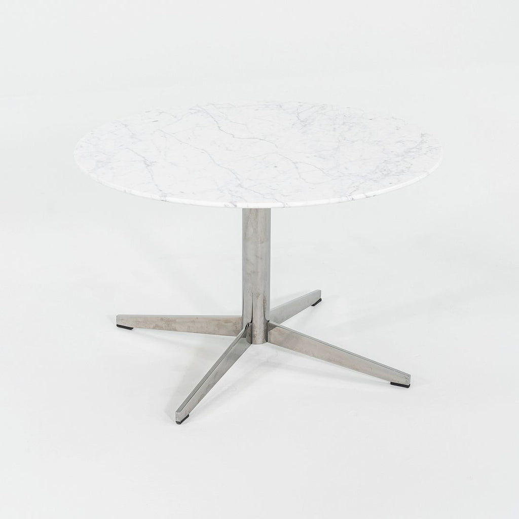 2010s Haworth Planes Collection Jive Marble and Steel Round Table 28 inches