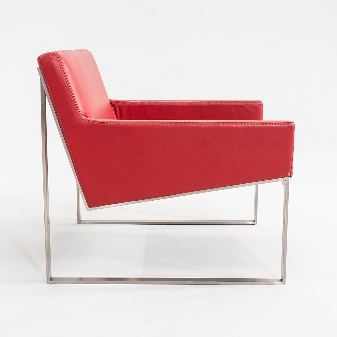 2006 Pair of Fabien Baron for Bernhardt Design B.3 Lounge Chair in Red Leather