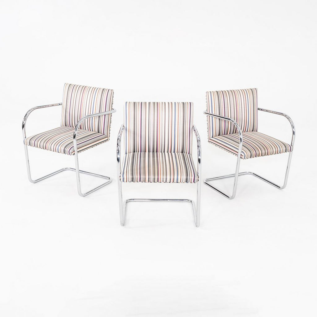 2006 Mies van der Rohe for Knoll Tubular Brno Chair Multicolored Fabric 3x Avail