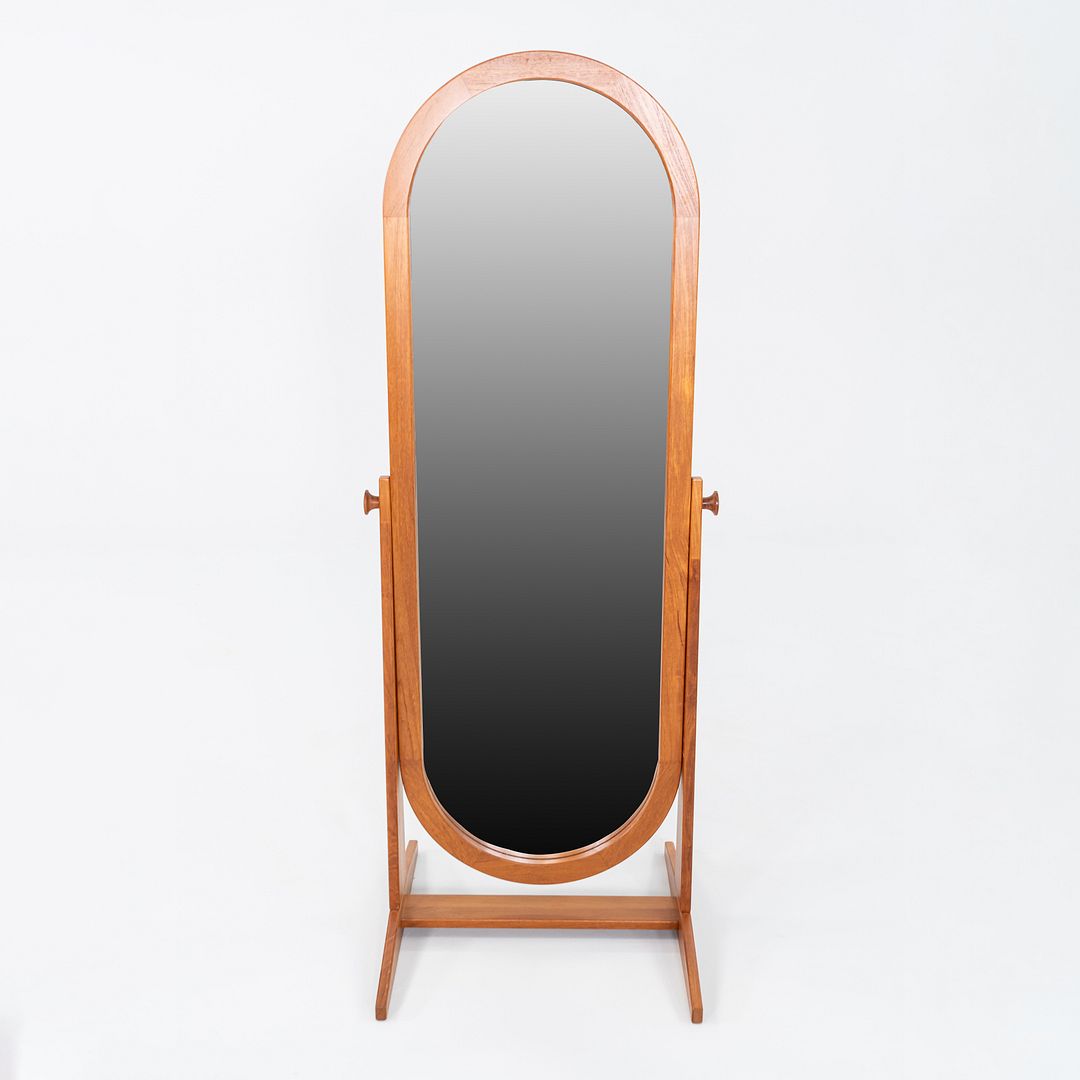 1960s Freestanding Danish Teak Mirror Petersen & Hansen for Viby J Mobelfabrik
