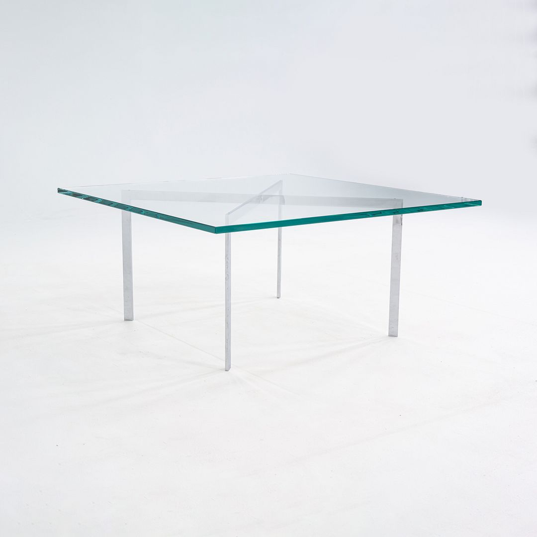 2000s Mies van der Rohe for Knoll Barcelona Coffee Table Chromed Steel and Glass