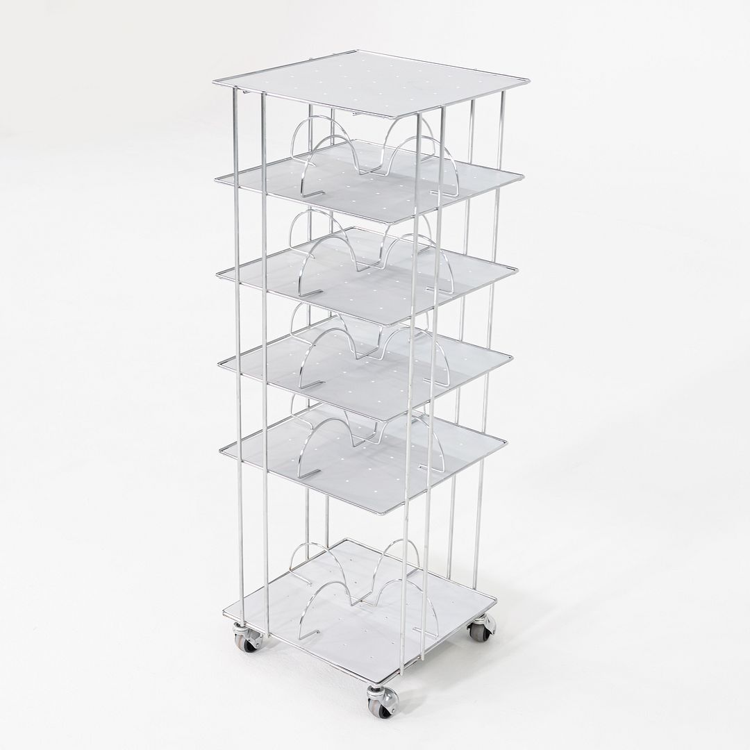 1970s Bruno Munari Vademecum Trolley for Robots Italy Chromed Steel and Resin