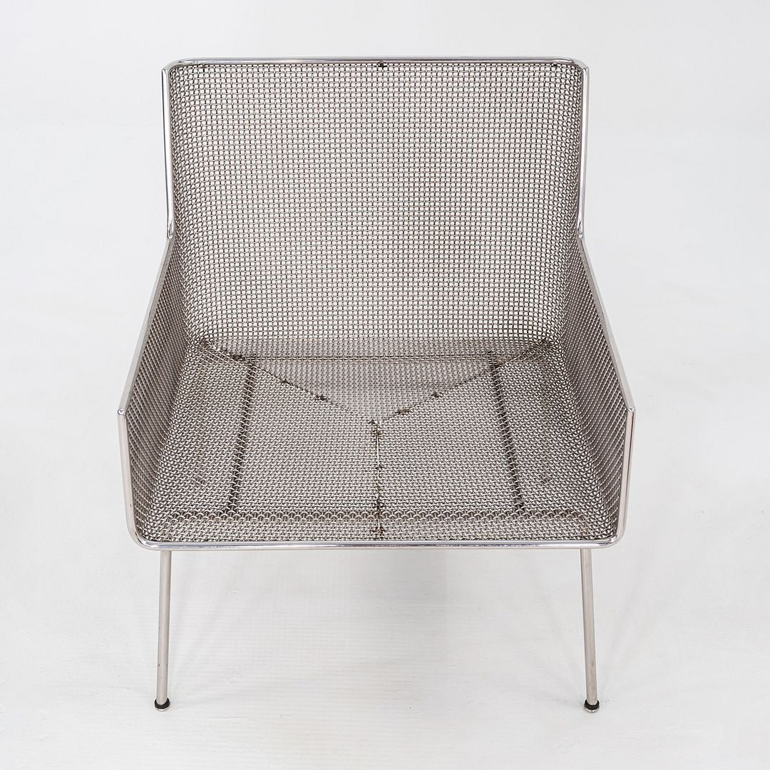1957 Davis Allen of SOM for Inland Steel Lounge Chair made by Treitel Gratz in Steel Mesh and Jack Lenor Larsen Orange Fabric.