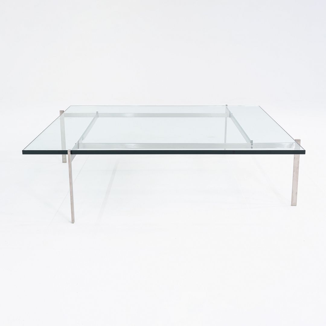 2023 Poul Kjaerholm for Fritz Hansen PK61A Glass & Stainless Coffee Table