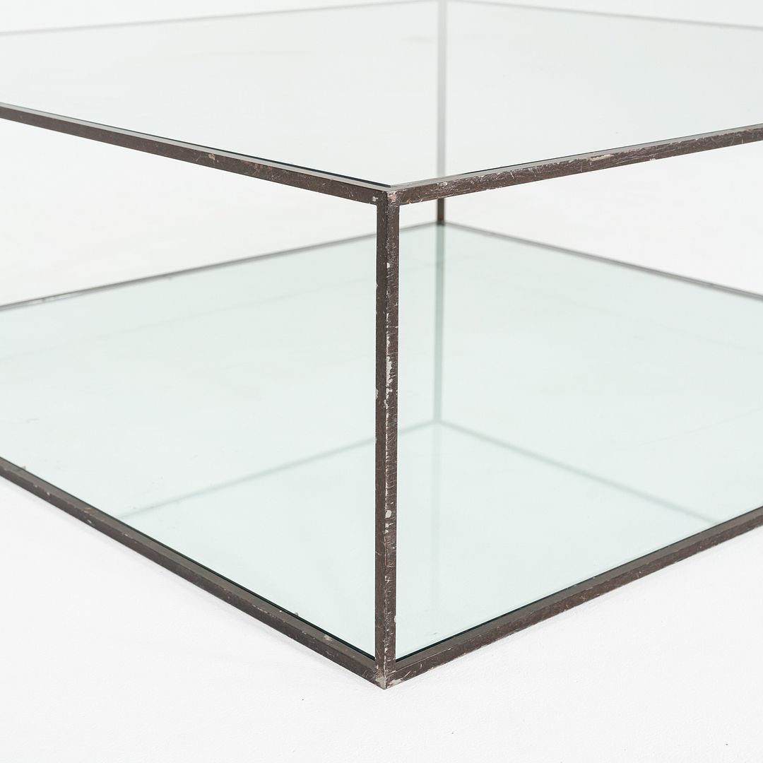 C. 1980 Alberto Coffee Table by Dux of Sweden, Steel Frame with Glass Top, 48"